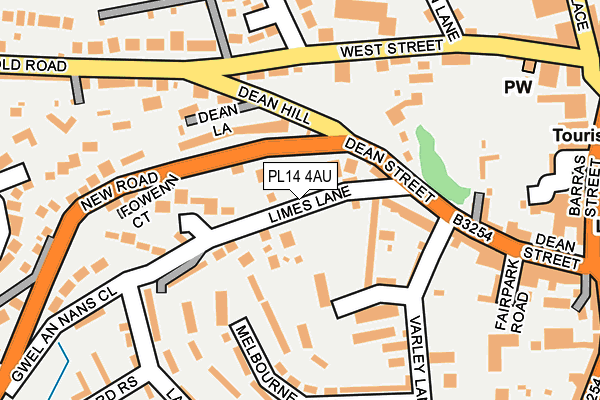 PL14 4AU map - OS OpenMap – Local (Ordnance Survey)