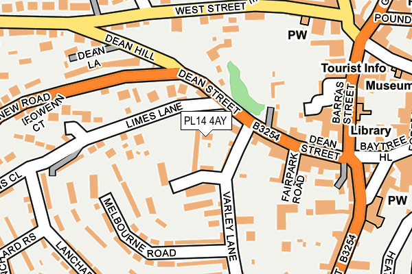 PL14 4AY map - OS OpenMap – Local (Ordnance Survey)