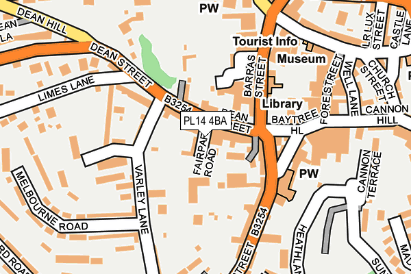 PL14 4BA map - OS OpenMap – Local (Ordnance Survey)