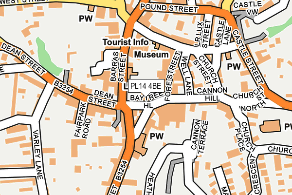 PL14 4BE map - OS OpenMap – Local (Ordnance Survey)
