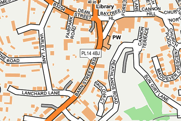 PL14 4BJ map - OS OpenMap – Local (Ordnance Survey)