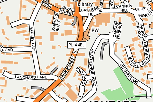 PL14 4BL map - OS OpenMap – Local (Ordnance Survey)