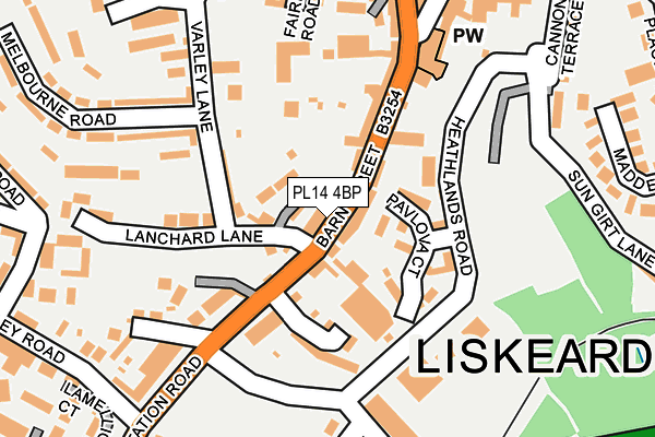 PL14 4BP map - OS OpenMap – Local (Ordnance Survey)