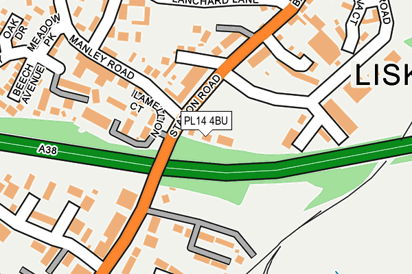PL14 4BU map - OS OpenMap – Local (Ordnance Survey)