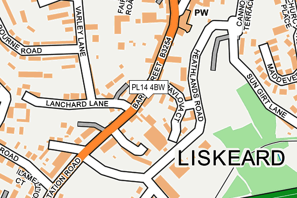 PL14 4BW map - OS OpenMap – Local (Ordnance Survey)