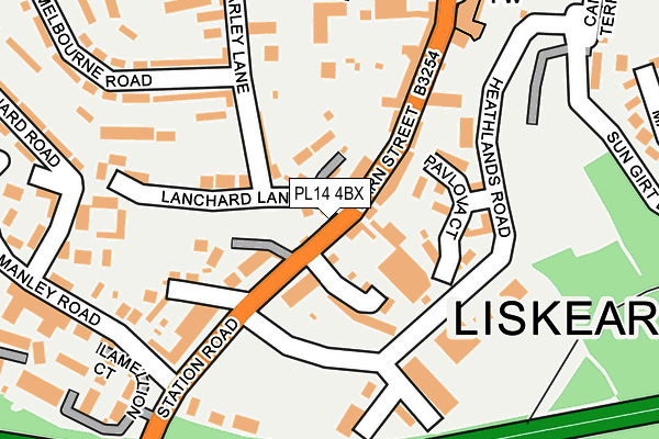 PL14 4BX map - OS OpenMap – Local (Ordnance Survey)