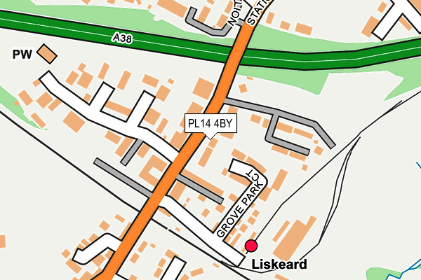 PL14 4BY map - OS OpenMap – Local (Ordnance Survey)