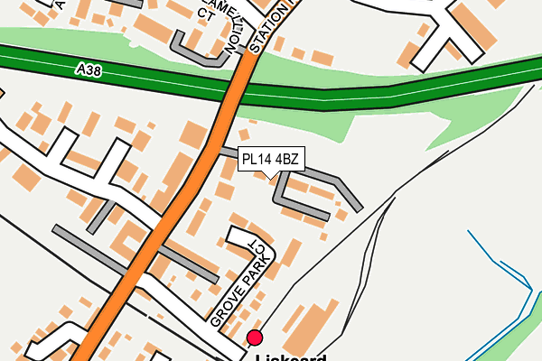 PL14 4BZ map - OS OpenMap – Local (Ordnance Survey)