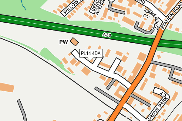 PL14 4DA map - OS OpenMap – Local (Ordnance Survey)