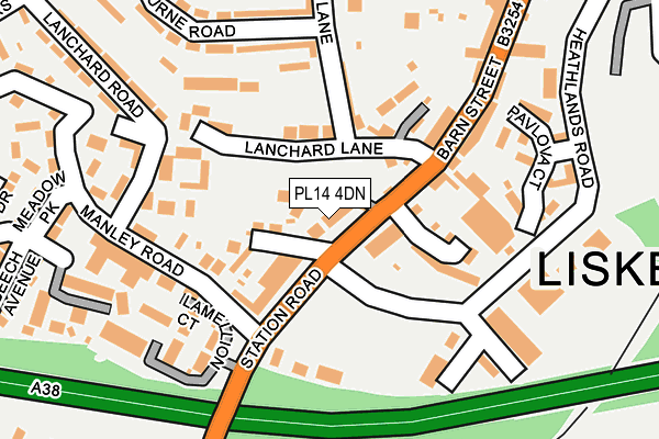 PL14 4DN map - OS OpenMap – Local (Ordnance Survey)