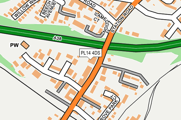 PL14 4DS map - OS OpenMap – Local (Ordnance Survey)