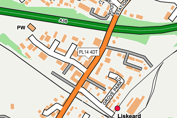 PL14 4DT map - OS OpenMap – Local (Ordnance Survey)