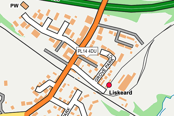 PL14 4DU map - OS OpenMap – Local (Ordnance Survey)