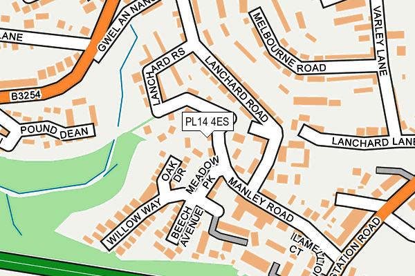 PL14 4ES map - OS OpenMap – Local (Ordnance Survey)