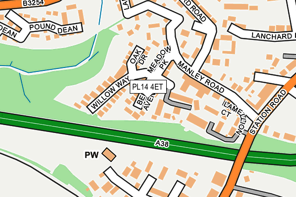 PL14 4ET map - OS OpenMap – Local (Ordnance Survey)