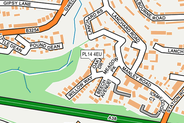 PL14 4EU map - OS OpenMap – Local (Ordnance Survey)