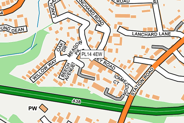 PL14 4EW map - OS OpenMap – Local (Ordnance Survey)