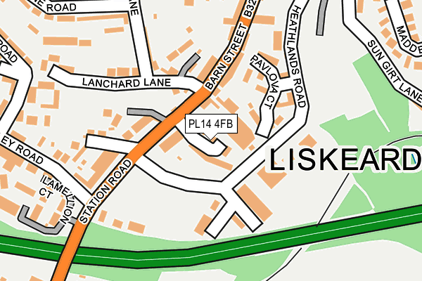 PL14 4FB map - OS OpenMap – Local (Ordnance Survey)