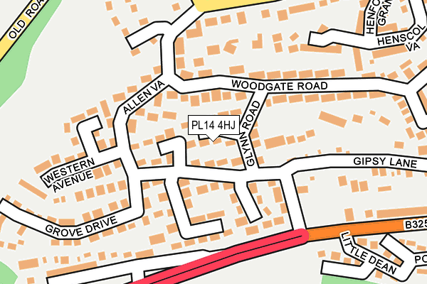 PL14 4HJ map - OS OpenMap – Local (Ordnance Survey)