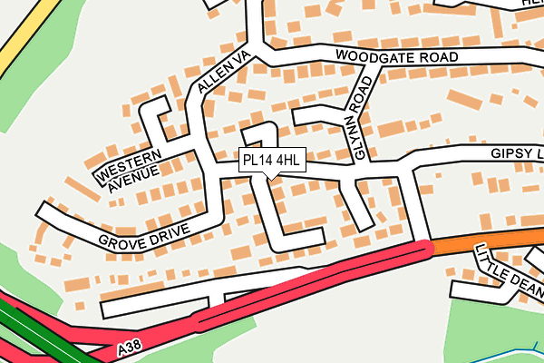 PL14 4HL map - OS OpenMap – Local (Ordnance Survey)