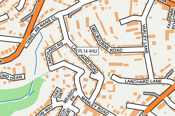 PL14 4HU map - OS OpenMap – Local (Ordnance Survey)