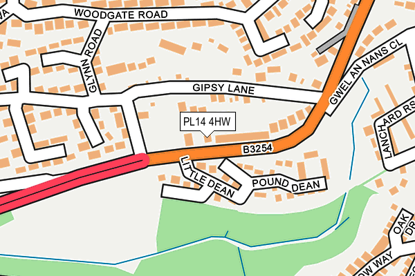 PL14 4HW map - OS OpenMap – Local (Ordnance Survey)