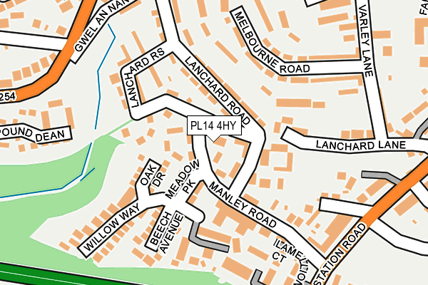 PL14 4HY map - OS OpenMap – Local (Ordnance Survey)