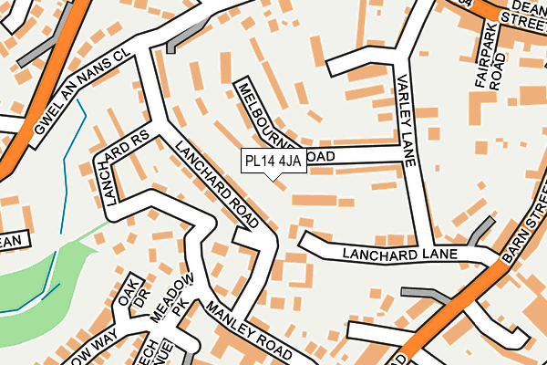 PL14 4JA map - OS OpenMap – Local (Ordnance Survey)