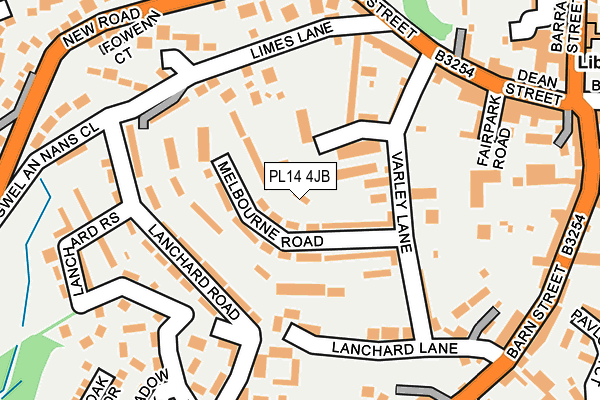 PL14 4JB map - OS OpenMap – Local (Ordnance Survey)