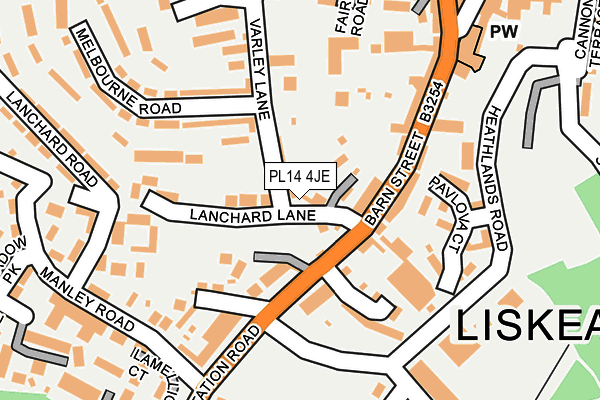 PL14 4JE map - OS OpenMap – Local (Ordnance Survey)