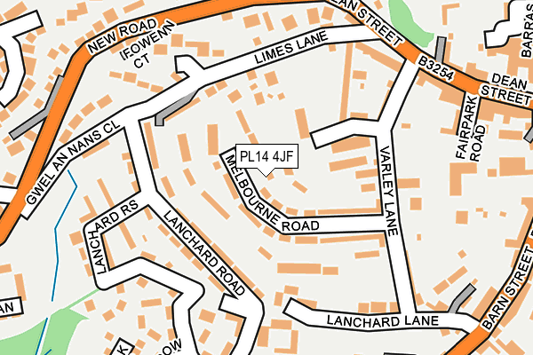 PL14 4JF map - OS OpenMap – Local (Ordnance Survey)