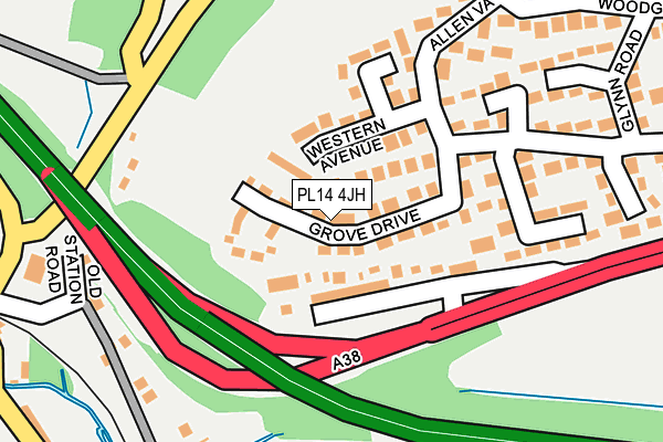 PL14 4JH map - OS OpenMap – Local (Ordnance Survey)