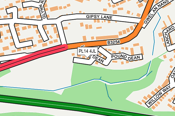 PL14 4JL map - OS OpenMap – Local (Ordnance Survey)