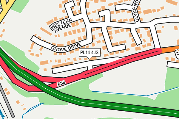 PL14 4JS map - OS OpenMap – Local (Ordnance Survey)