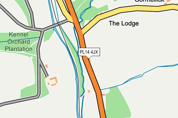 PL14 4JX map - OS OpenMap – Local (Ordnance Survey)