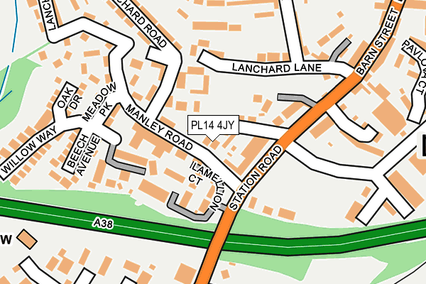 PL14 4JY map - OS OpenMap – Local (Ordnance Survey)