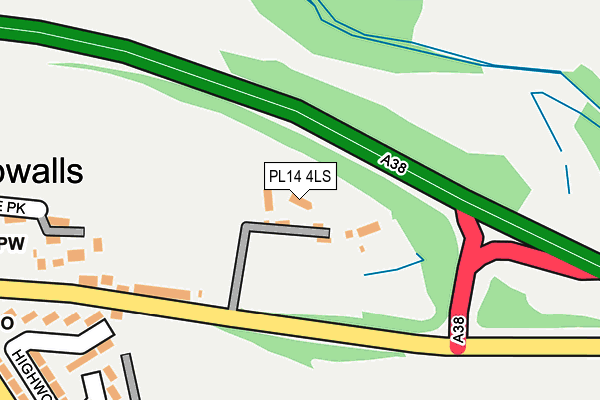 PL14 4LS map - OS OpenMap – Local (Ordnance Survey)