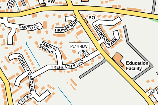 PL14 4LW map - OS OpenMap – Local (Ordnance Survey)