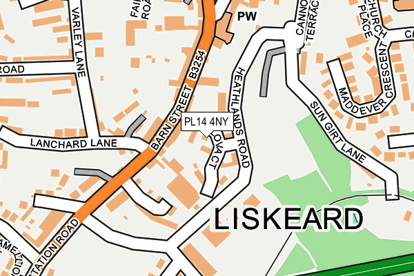 PL14 4NY map - OS OpenMap – Local (Ordnance Survey)