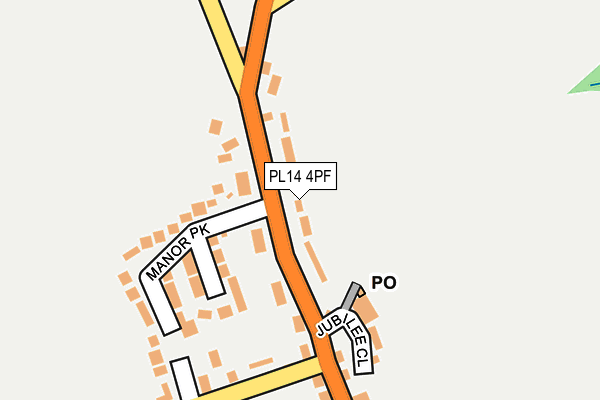 PL14 4PF map - OS OpenMap – Local (Ordnance Survey)