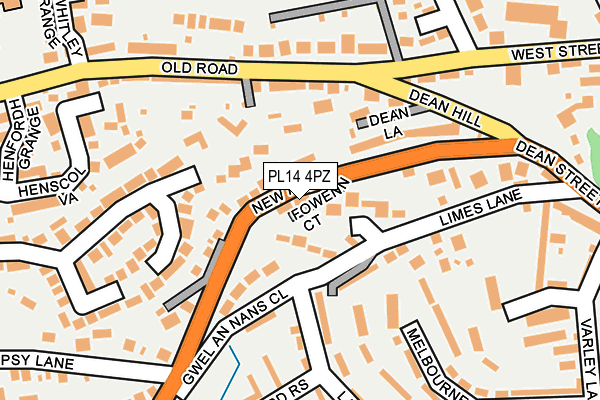PL14 4PZ map - OS OpenMap – Local (Ordnance Survey)