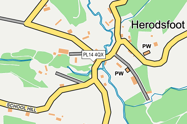 PL14 4QX map - OS OpenMap – Local (Ordnance Survey)