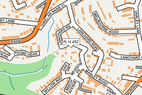 PL14 4RZ map - OS OpenMap – Local (Ordnance Survey)