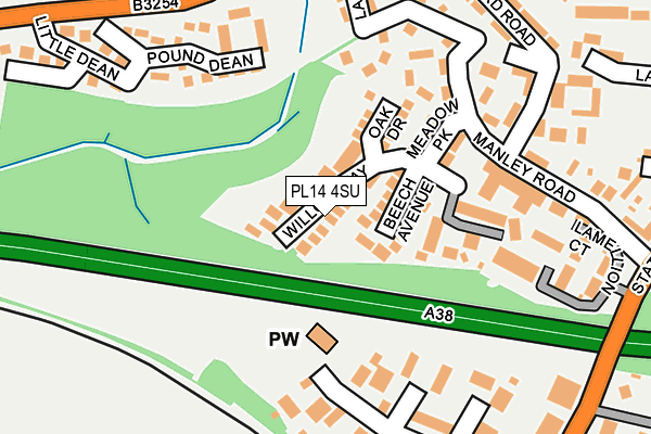 PL14 4SU map - OS OpenMap – Local (Ordnance Survey)