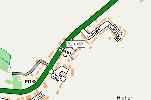 PL14 4SY map - OS OpenMap – Local (Ordnance Survey)