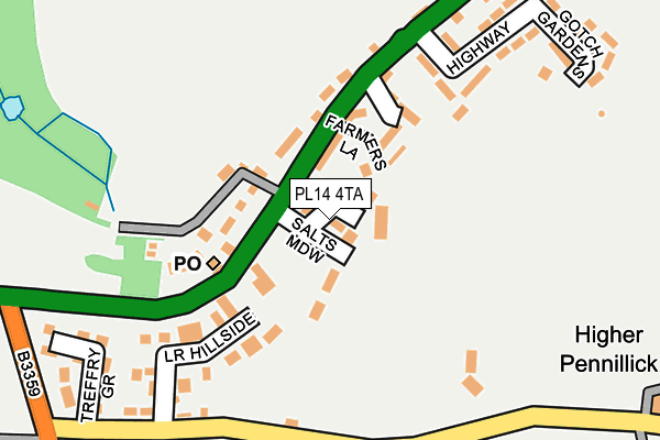PL14 4TA map - OS OpenMap – Local (Ordnance Survey)