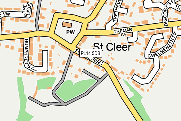 PL14 5DB map - OS OpenMap – Local (Ordnance Survey)