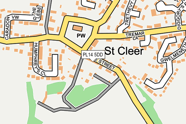 PL14 5DD map - OS OpenMap – Local (Ordnance Survey)