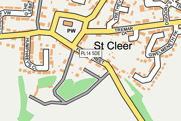 PL14 5DE map - OS OpenMap – Local (Ordnance Survey)