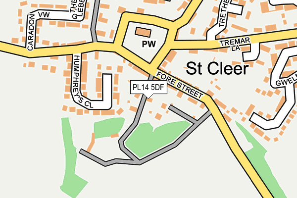 PL14 5DF map - OS OpenMap – Local (Ordnance Survey)